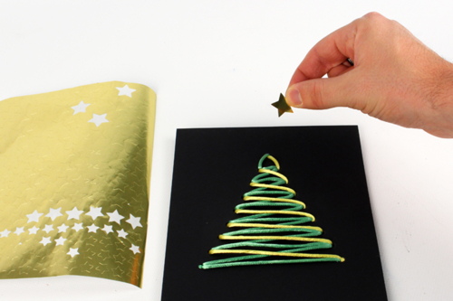 Tarjeta de bordado árbol de Navidad