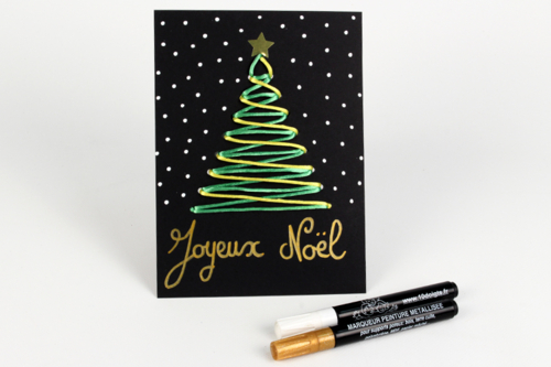 Tarjeta de bordado árbol de Navidad
