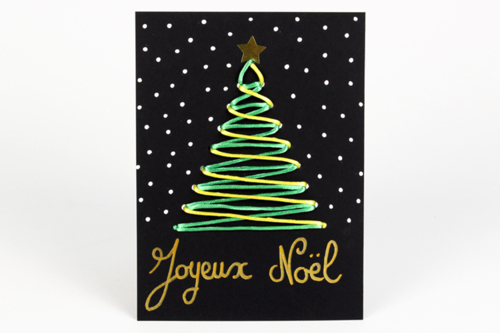 Tarjeta de bordado árbol de Navidad