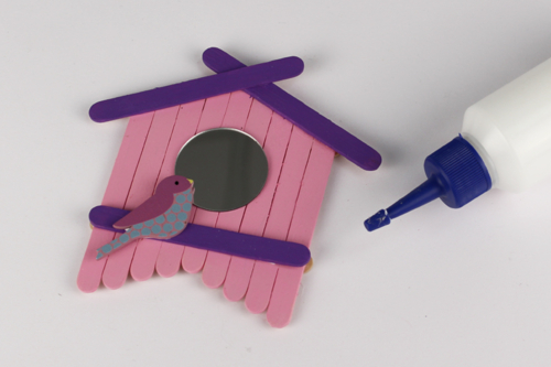 Decorative Birdhouse with Wooden Sticks
