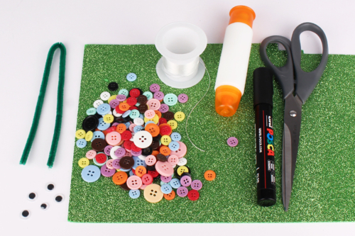 Make a Caterpillar with Buttons
