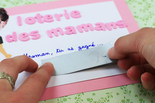 Ticket de lotería para la fiesta de las madres