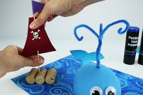 3D Picture: Whale and Pirate Ship