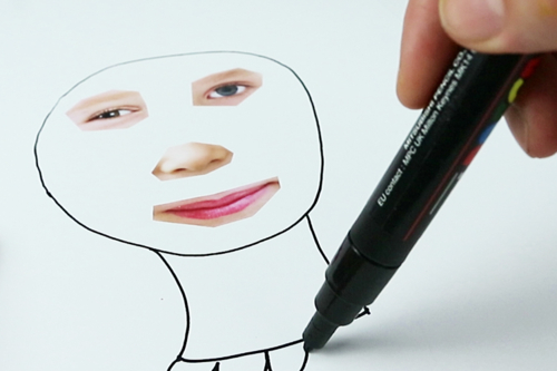 Funny Portraits with the Blown Ink Technique