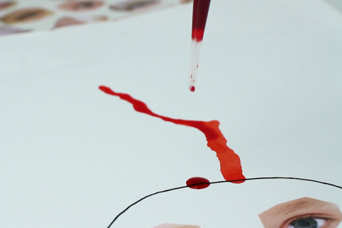 Funny Portraits with the Blown Ink Technique
