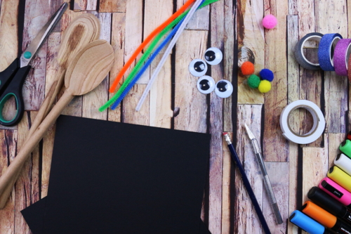 Butterfly Puppet with a Wooden Spoon