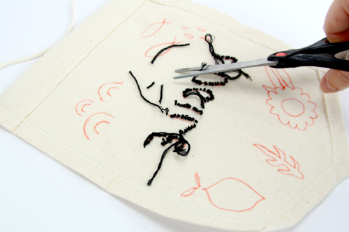 6- Cut the threads - 