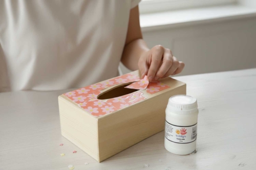 Step 2: Place the decorative paper - 