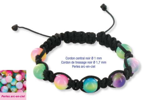 Shamballas con cuentas de vidrio arco iris