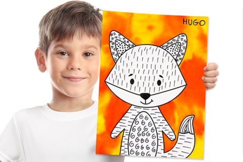 Fox with Drawing Ink