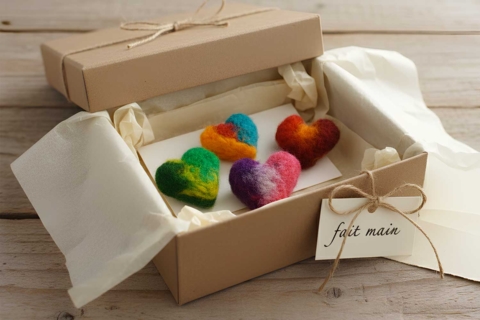 Felted Wool Heart Brooch