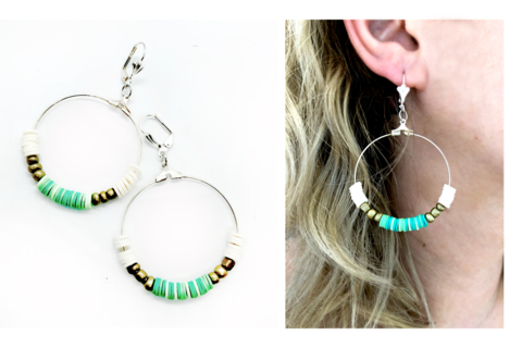 Heishi Hoop Earring