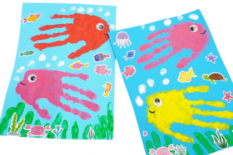 Handprint Fish and Finger Painting