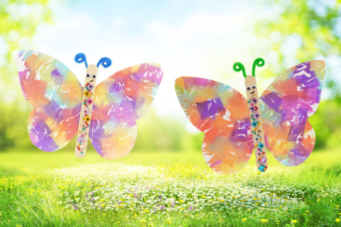 Painting with Crepe Paper - Butterfly