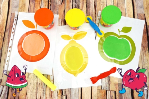 Frutas en plastilina