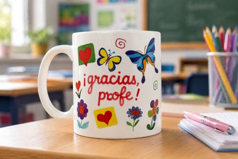 Taza con mensaje personalizado