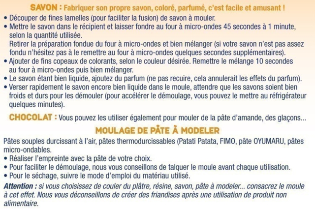 Consejos y trucos para el uso de moldes (continuación) - Moules pour plâtre, savon, béton ... - 10doigts.fr