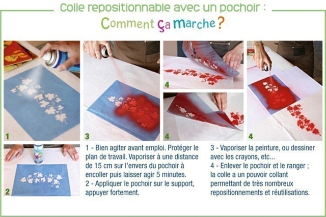 Pegamento reposicionable en aerosol o en tubo - Colles en aérosol - 10doigts.fr