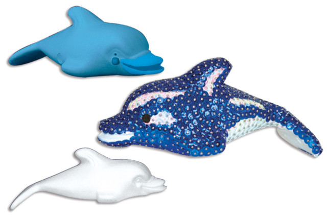Styrofoam Dolphin 23.5 x 10.5 cm - 3 - Styrofoam Animals - 10doigts.com - Animaux en polystyrène - 10doigts.fr