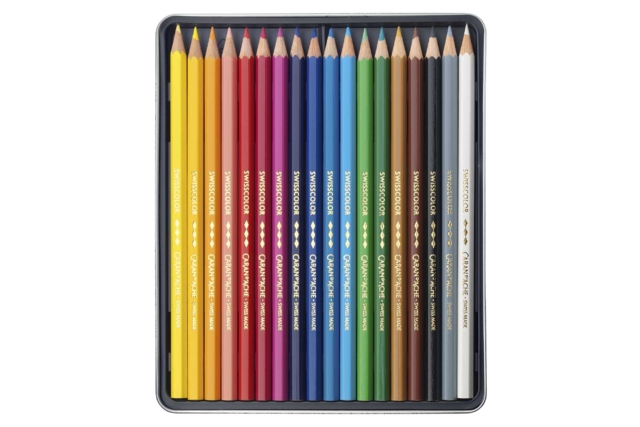 18 Crayones de colores Swisscolor - Fusains, sanguines & craies - 10doigts.fr