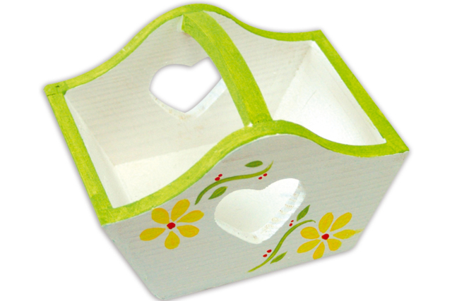Caja corte corazón en madera - Paniers en bois - 10doigts.fr