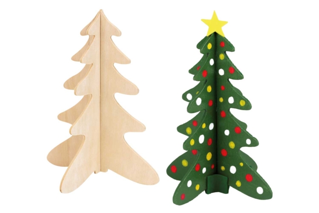 3D Wooden Christmas Trees - 2 Pieces - 4 - Christmas Wooden Objects - 10doigts.com - Objets en bois Noël - 10doigts.fr