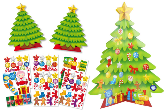 Giant 3D Christmas Tree Kit + Stickers - 4 - Christmas Creative Kits for Children - 10doigts.com - Kits créatifs de Noël pour les enfants - 10doigts.fr