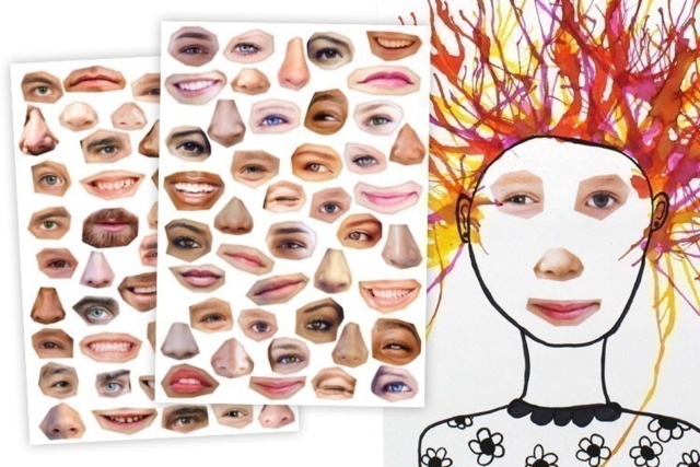 Gomets caras realistas y divertidas - Gommettes yeux, visages et smileys pour des créations pleines d’expression - 10doigts.fr