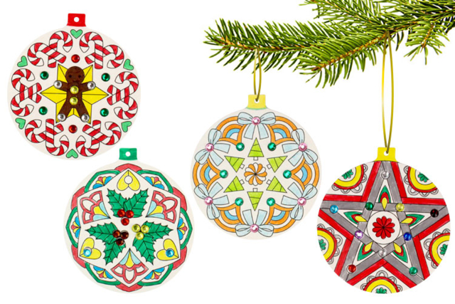 Bolas de Navidad Mandala a colorir - Kits créatifs de Noël pour les enfants - 10doigts.fr