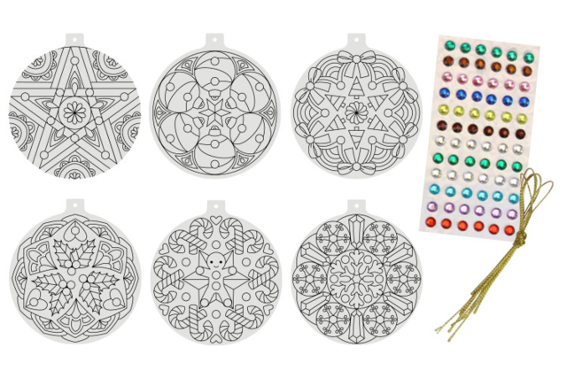 Bolas de Navidad Mandala para colorear - Kits créatifs de Noël pour les enfants - 10doigts.fr