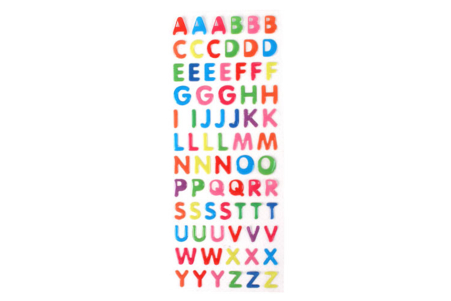 Epoxy Alphabet Stickers - 0 - Alphabet Stickers, Messages - 10doigts.com - Gommettes Alphabet, messages - 10doigts.fr