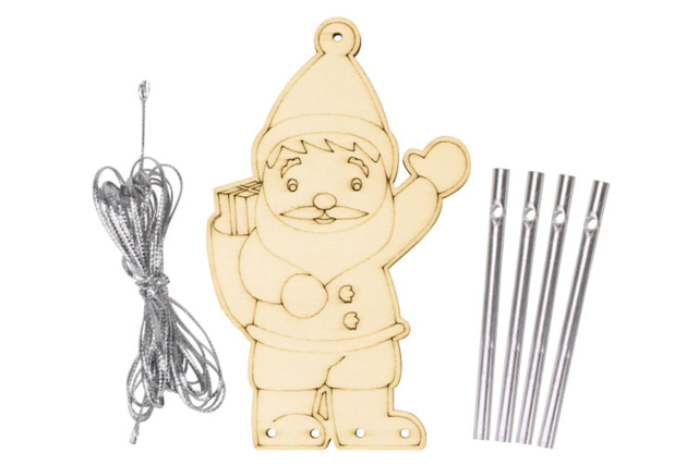 Kit carillón Papá Noel - Suspensions décoratives en bois - 10doigts.fr