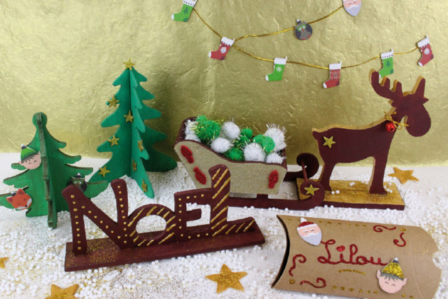 Large Natural Wooden Sleigh - 6 - Christmas Wooden Objects - 10doigts.com - Objets en bois Noël - 10doigts.fr