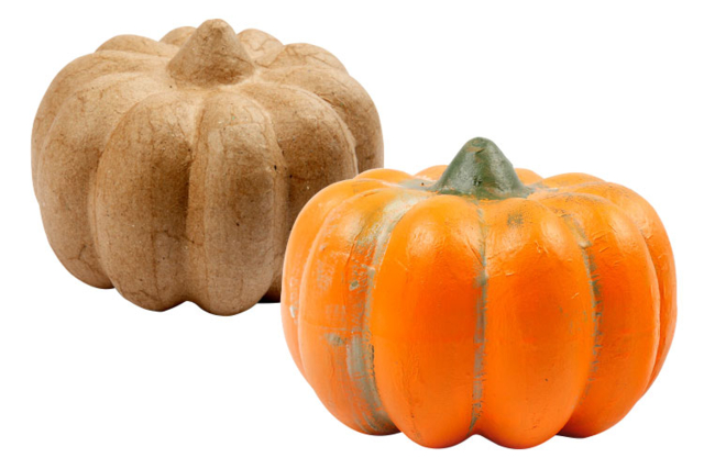 Paper Mache Pumpkin - 0 - Cardboard Decorations - 10doigts.com - Décors en carton - 10doigts.fr