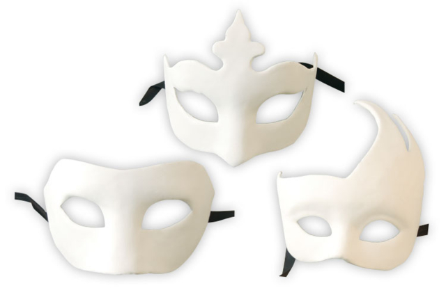 Máscaras venecianas de papel comprimido reciclado blanco - Masques de Carnaval - 10doigts.fr