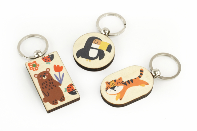 Assorted Wooden Keychains - 30 Pieces - 5 - Wooden Jewelry and Keychains - 10doigts.com - Bijoux et porte-clefs en bois - 10doigts.fr
