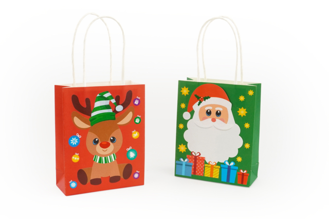 Christmas Gift Bag Kit + Stickers - 4 Pieces - 4 - Gift Wrap and Bags - 10doigts.com - Papiers cadeaux et sacs - 10doigts.fr