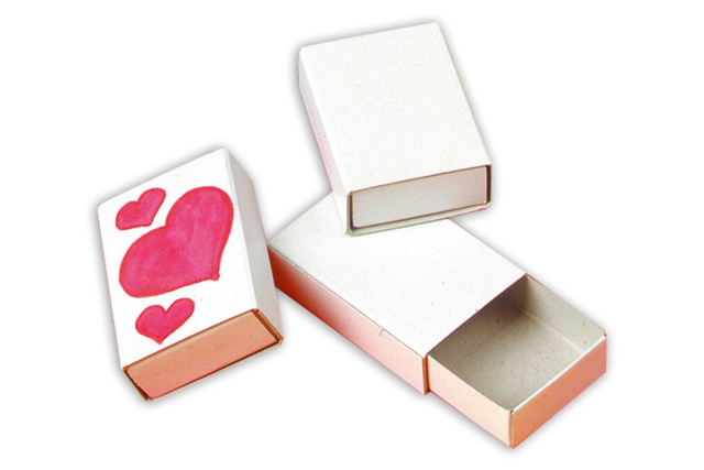 Set de 10 cajas de cerillas en cartón blanco - Boîtes et corbeilles en carton - 10doigts.fr