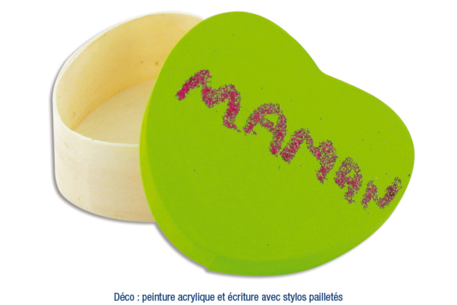 Set de 6 cajas corazones de madera - Boîtes en bois - 10doigts.fr