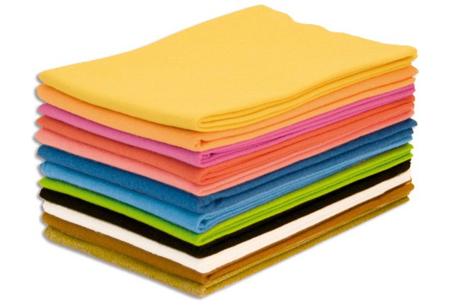 Coupon de fieltro 50 x 70 cm - Colores vivos a la unidad - Feuilles de feutrine - 10doigts.fr