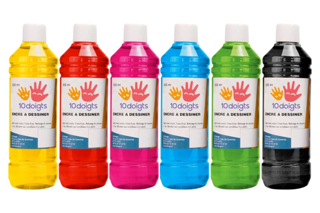 10doigts Drawing Inks - 500 ml - 2 - Liquid Inks - 10doigts.com - Encres liquides : la pureté de la couleur pour vos dessins - 10doigts.fr