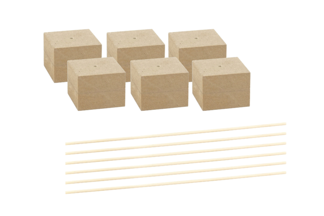 6 soportes de madera media - Socles à poser - 10doigts.fr