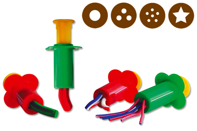 Set de 4 Pistones de extrusión - Outils de Modelage - 10doigts.fr