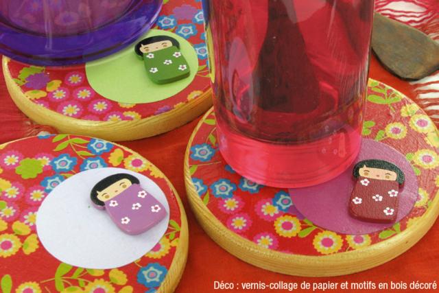 Posavasos o base para botellas redonda u octogonal, de madera - Objets bois pour la cuisine - 10doigts.fr