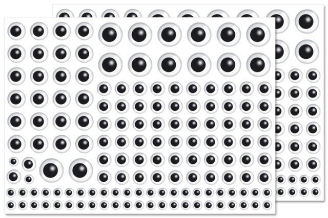 Gomets ojos - Gommettes yeux, visages et smileys pour des créations pleines d’expression - 10doigts.fr