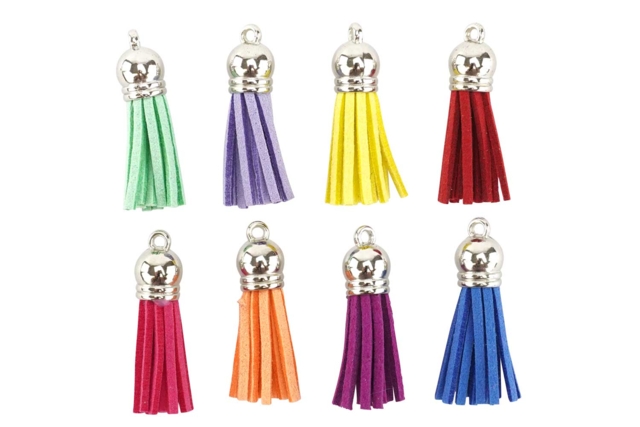 Faux Suede Pom Poms - 8 Pieces - 3 - Craft Pom Poms - 10doigts.com - Pompons pour bricolage créatif - 10doigts.fr