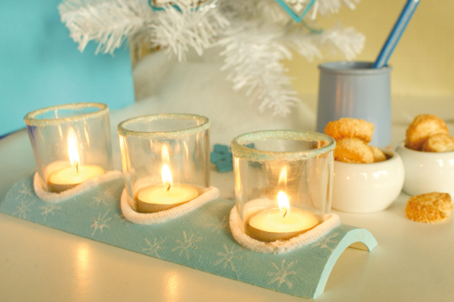 Centerpiece with 3 Candle Holders - 1 - Glass Supports - 10doigts.com - Supports en Verre - 10doigts.fr