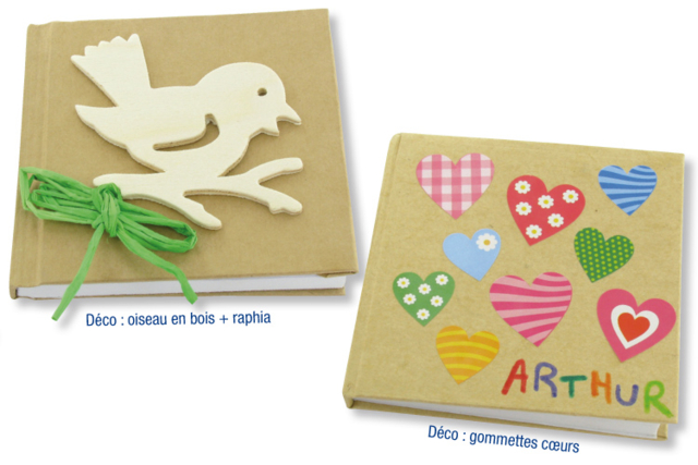 Idea crea sobre cuaderno de cartón papel maché - Albums et carnets à personnaliser - 10doigts.fr