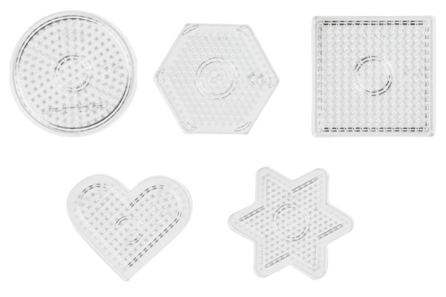 Transparent pegboards for Fuse Beads (Ø 5 mm) - 5 Pieces - 0 - 5 mm Ironing Beads - 10doigts.com - Perles à repasser 5 mm - 10doigts.fr