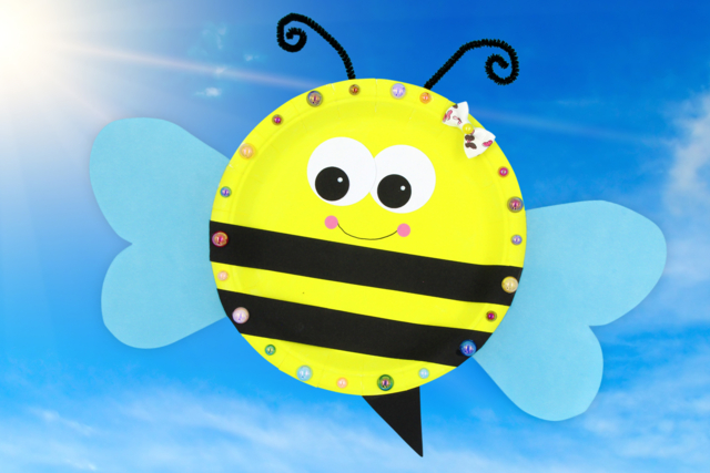 Abeja con un plato de cartón - Papier calque, vitrail - 10doigts.fr